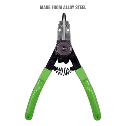 OEMTOOLS 25097 Professional Internal and External Snap Ring Pliers, Useful as Outside or Inside Snap Ring Pliers, Specialty Pliers Set with 7 Bits - style: Straight & 90 Pro Tip Set
