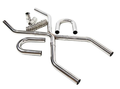Universal 2.25" Exhaust X-Pipe Kit for Engine Swap, T304 Stainless Steel Mandrel Bent Tubing, Slip Fit Design, Compatible with 4.8L-6.2L Engines