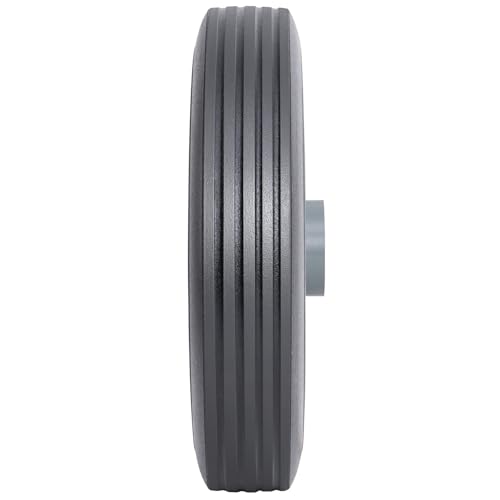 2 Pcs 10 inch Solid Rubber Tires, 10" x 2" Flat Free Tire and Wheel