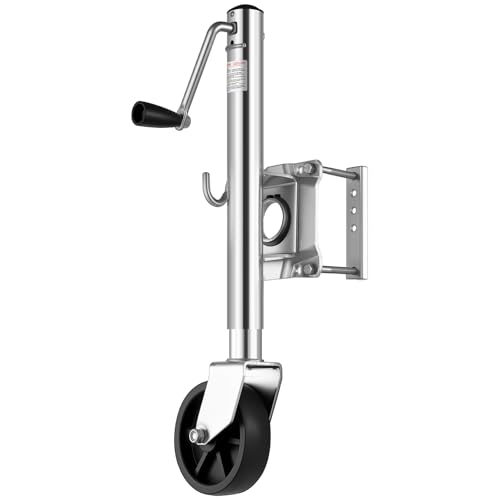 VEVOR Trailer Jack with Wheel, 1000 lbs Load Capacity, Heavy Duty Swivel Boat Trailer Jack with PP Single Wheel & Ergonomic Handle, 10-inch Lift, Fit for RVs, Boats, Horse Trailers, Utility Trailers - size: 1000lbs Upgraded (10-inch Lift)