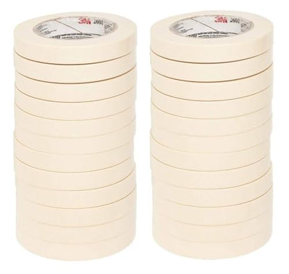 3M Highland Economy Masking Tape-Economy Masking Tape, 3 Inch Core Size, 3/4 Inch x 120 Feet, Crepe Paper Pack of 24