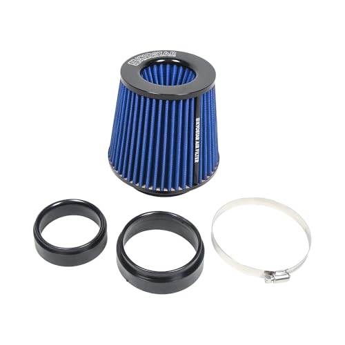 KYOSTAR Universal 3/3.5/4" (75/89/100mm) High-Flow Air Filter, Reusable Cone Cold Air Intake, High Performance Clamp-On Car High Flow Dry Air Kit, Flange Diameter: 3/3.5/4 Inch, Height: 6.2 Inch, Blue - color: 3/3.5/4" (75/89/100mm), Blue