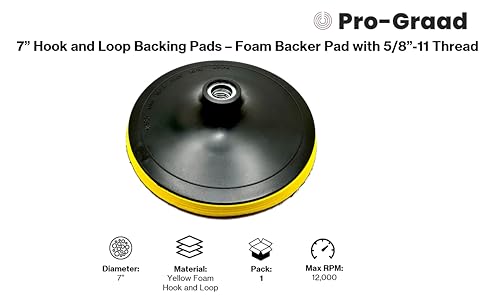 7" Hook & Loop Backing Plate for Sanding Polishing Buffering Pads - style: 7"