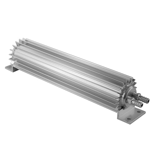 Universal 12'' Aluminum Dual Pass Finned Transmission Oil Cooler W/Fittings Silver - color: Silver, size: 12''