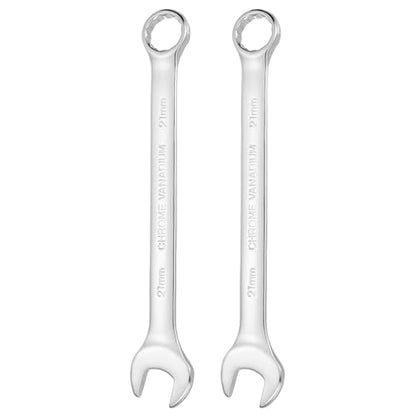 HARFINGTON 2pcs Combination Wrench 21mm Metric 12-Point Box and Open End - size: 21mm