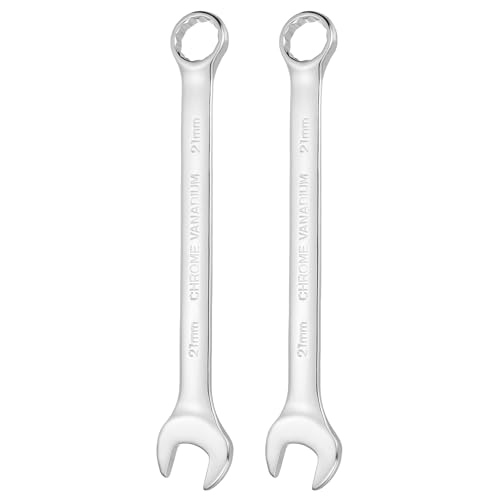 HARFINGTON 2pcs Combination Wrench 21mm Metric 12-Point Box and Open End - size: 21mm