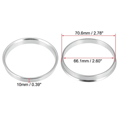 X AUTOHAUX 4pcs Aluminium Alloy Hub Centric Rings Wheel Bore Center Spacer - size: 66.1mm