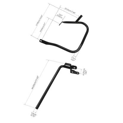 TCT-MOTORPARTS Saddlebag Bracket Guard Support Bar Fit For Harley CVO Street Road Glide 2023-2025; FLTRX FLHX Street Glide Ultra FLHXU - color: Black Style #3