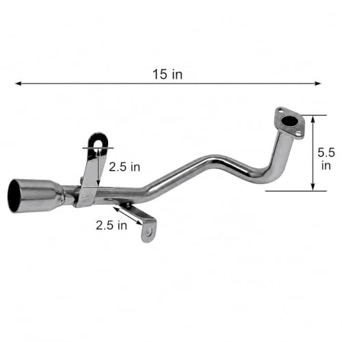 MMG Exhaust System Muffler, GY6 50cc, 10" Wheels, Carbon Fiber Finish