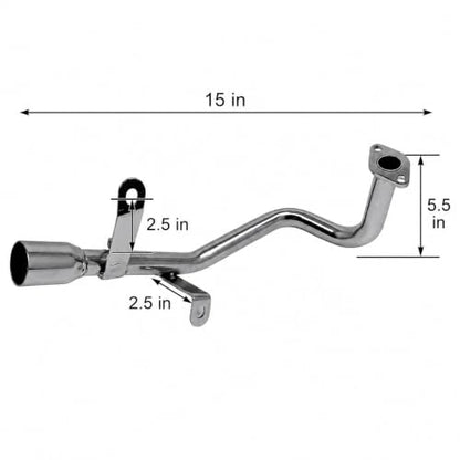 MMG Exhaust System Muffler, GY6 50cc, 10" Wheels, Carbon Fiber Finish