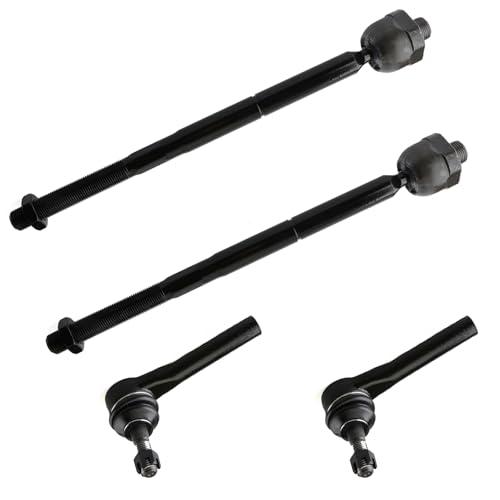 4pc Front Outer Inner Tie Rod End Kit ES800948 EV800938 for Cadillac Escalade 2015-2020, for Chevy Silverado 1500 2014-2018, for GMC Sierra 1500 2014-2018, for Suburban/Yukon 2015-2020, Tie Rods - size: ES800948 EV800938
