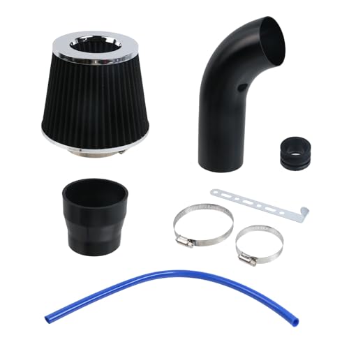Modengzhe Cool Air Intake Kit, 3" Universal Induction Flow Tube Kit, Black - color: Black