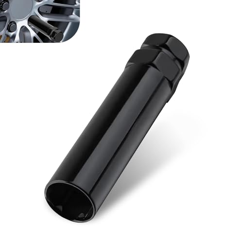 Lug Nut Socket, Steel Spline Socket Set, 6 Spline Wheel Locks Nuts Key, Lug Nut Removal Tool for 19 mm & 21 mm Hex Sockets Wrench (Black)