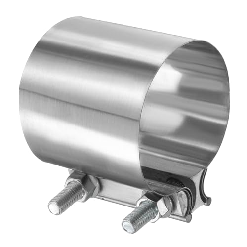 HARFINGTON Exhaust Clamp 3.15" Stainless Steel Lap Joint Band Clamp Exhaust Pipes Connection with M10x55.5 Screws for Car Muffler Elbow Pipes - size: 3.15 inch