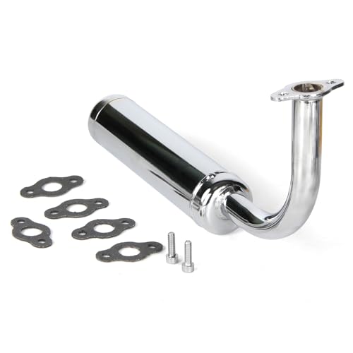 Motorized Bicycle Exhaust, Bicycle Muffler Silence for 49cc 50cc 60cc 66cc 80cc 100cc Motorized Bicycle (Silver) - color: Silver