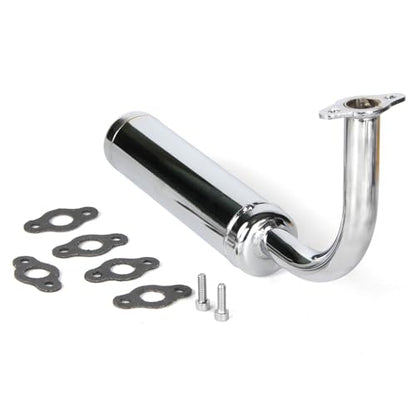 Motorized Bicycle Exhaust, Bicycle Muffler Silence for 49cc 50cc 60cc 66cc 80cc 100cc Motorized Bicycle (Silver) - color: Silver