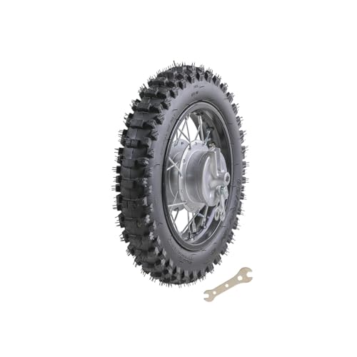 Rear Wheel 80/100-10 Tire Rim 1.6-10 Drum Brake Dirt Pit Bike KLX110 KX65 CRF70 - size: 80/100-10''