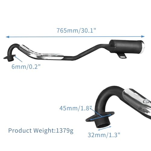 32mm Exhaust Pipe Muffler System For 110cc 125cc 70cc 90cc Horizontal Engine Taotao Coolster Pit Bike ATV Quad Dirt Bike 4 Wheeler Buggy
