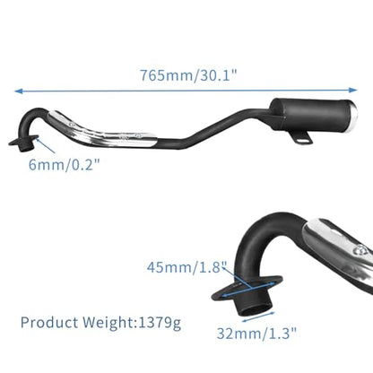 32MM Exhaust Muffler Pipe for 70cc 110cc 125cc 150cc ATV Quad Buggy 4-Wheeler UTV