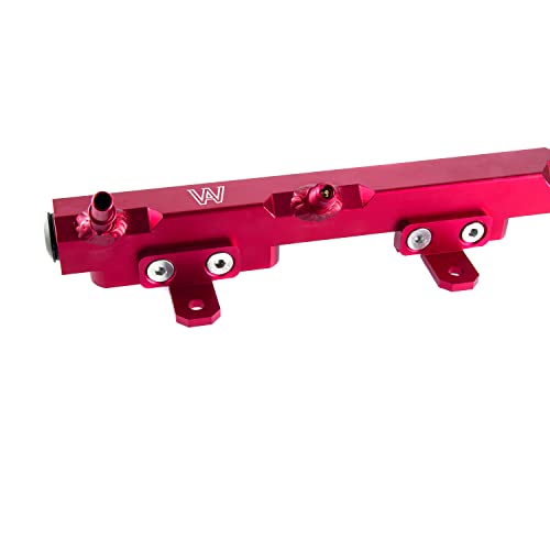 1Pcs Billet Aluminum Performance Fuel Rail Red Compatible with 1997-2001 Jeep Wrangler/TJ/Cherokee & 1995-2004 Jeep Grand Cherokee 4.0L L6 Gas - size: Red