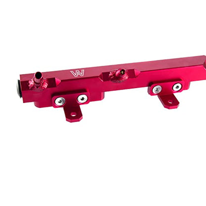1Pcs Billet Aluminum Performance Fuel Rail Red Compatible with 1997-2001 Jeep Wrangler/TJ/Cherokee & 1995-2004 Jeep Grand Cherokee 4.0L L6 Gas - size: Red