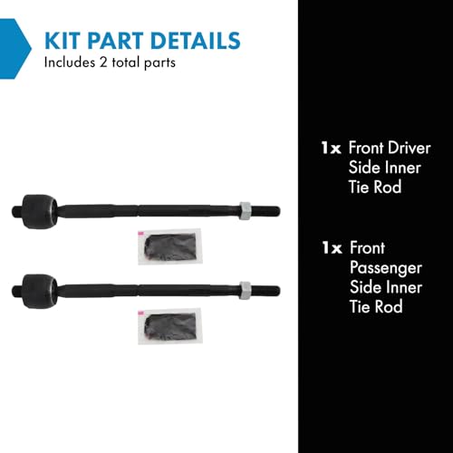 TRQ Inner Driver and Passenger Side Tie Rod Set 2 Piece - style: PSA29449