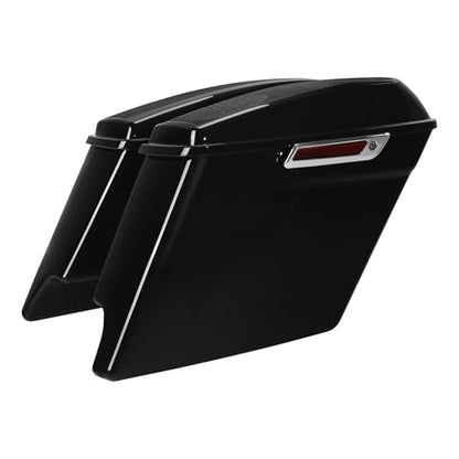 TCT-MOTORPARTS 5" Extended Hard Saddlebags 5" x 7" Speakers Cutout Fit For Harley 2014-2024 Touring Road King, Road Glide, Street Glide, Electra Glide, Ultra-Classic - color: 5" Extended Saddlebags w/5x7" Speakers Lids