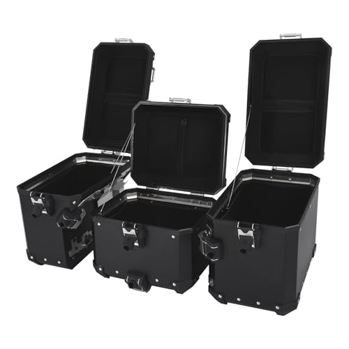 TCT-MOTORPARTS Trunk Saddlebags Pannier Side Case Luggage Bag Fits for BMW F850GS F900GS R1200GS - color: Black Saddlebags (48L)+Trunk (38L)