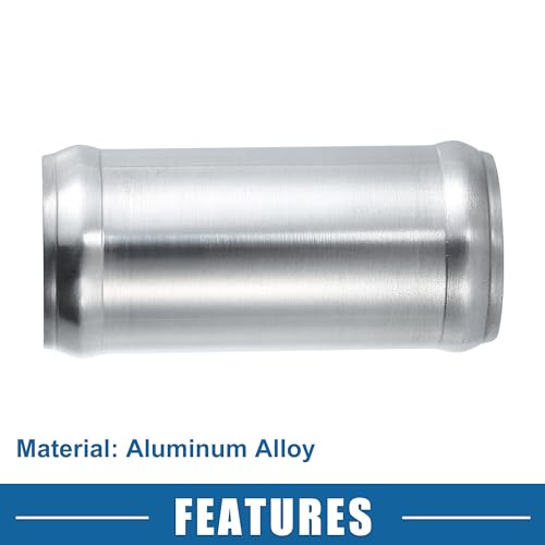 Car Adapter Joiner Pipe Universal 35mm 1.38" OD 76mm 2.99" Length Connector Tubing Adapter Aluminum Alloy Silver Tone