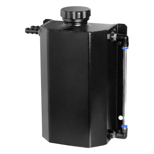 Coolant Reservoir Tank, 2L Aluminum Radiator Overflow Tank Black - color: Black, size: 2L