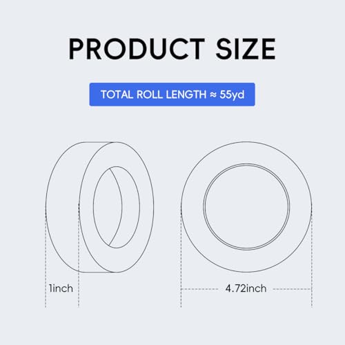 Masking Tape,1" ×55 Yards 6 Rolls (330 Yards Total),Medium-Adhesion White Painters Tape,Arts & Crafts, Home DIY Projects,Spray Paint Masking- Hand Tearable, No Residue - size: 6 Rolls*1 inch*55Y