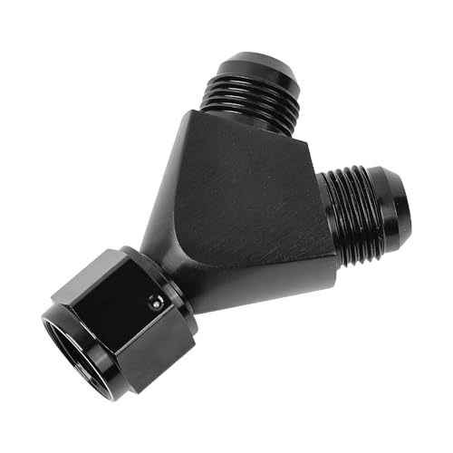 EVIL ENERGY 6AN Female to 4AN 4AN Male Flare Fitting, Y Block Union Splitter Swivel Adapter Fitting Aluminum Black - size: 6AN Female to 2×4AN Male