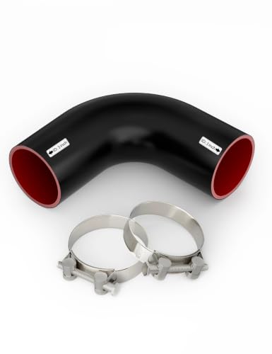 ID 3 inch 90 Degree Elbow 5-Ply Silicone Coupler Hose 102mm Leg Length with 2 Heavy Duty Stainless Steel T-Bolt Hose Clamps Wall Thickness 6mm for Turbo/Intake Exhaust/Intercooler Coolant - size: ID 3" 5-Ply