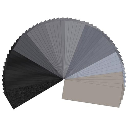 55PCS Sandpaper, Wet Dry Sandpaper, High Grit 400 600 800 1000 1200 1500 2000 2500 3000 5000 7000 Grit Sandpaper Sheets (400-7000 Grit, 55 Sheets) - size: 400-7000 Grit, 55 Sheets, 9 x 3.6 inches