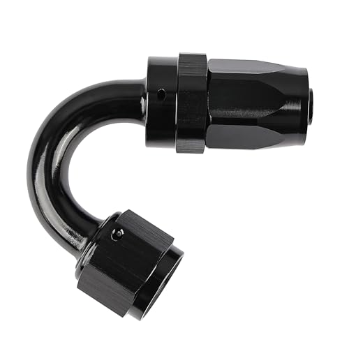 EVIL ENERGY 6AN Hose End Fitting 150 Degree Swivel for CPE Braided Fuel Hose Black - size: 6AN, style: 150 Degree