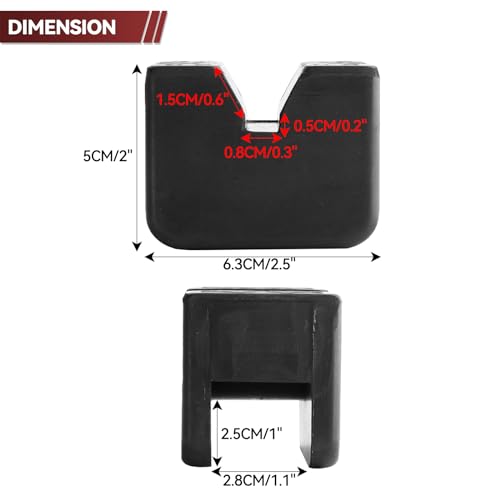 Universal Jack Stand Pad Adaptor Rubber Block Axle Listing Slotted Frame Rail Sill Damage Car Protector Heavy Duty Pinch Welds Jacking Point - size: 6Ton & 2Pcs