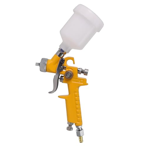 Osilly Car Touch Up Spray Gun with 0.8 mm Nozzle, Vehicle Spraying Gravity Feed Paint Sprayer Include 125ml Capacity Cup, Auto Air Spray Paint Gun, Universal for Motorhome Automobile Truck (Yellow) - color: Yellow, size: 0.8mm