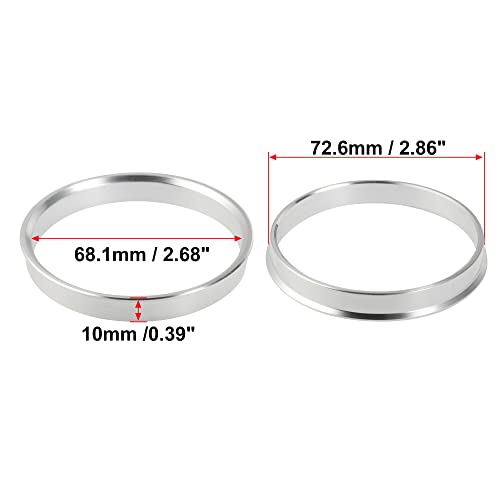 X AUTOHAUX 4pcs Aluminium Alloy Hub Centric Rings Wheel Center Spacer - size: 68.1mm