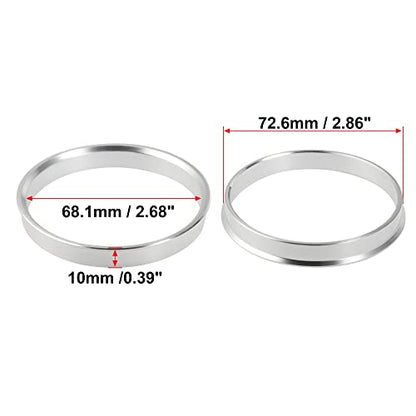 X AUTOHAUX 4pcs Aluminium Alloy Hub Centric Rings Wheel Center Spacer - size: 68.1mm