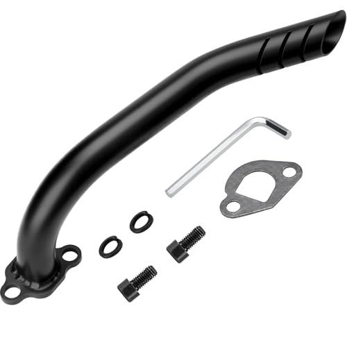 Exhaust Header Pipe Kit for Coleman CT200u CT200u-ex BT200X KT196 196cc 6.5hp, for Non-Hemi Predator 212cc Baja Warrior MB200 GX160 GX200 Engine Axis M200 Mini Bike - color: Black