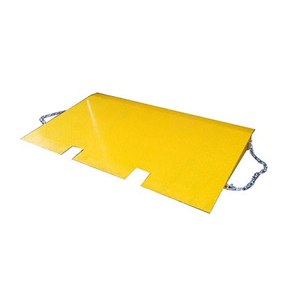 16,000Lbs Container Ramps - 49"x86" Heavy Duty Loading Ramps for Shipping Docks | 5.9" Height Differential, Forklift Compatible, 10-Gauge Steel w/Safety Chains - size: 49'' x 86''丨16000 lbs