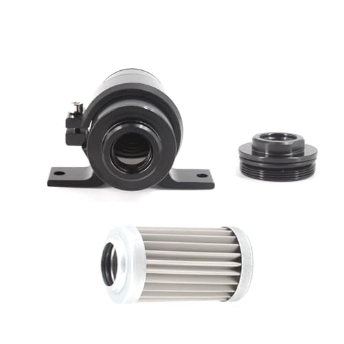 10 MICRON Inline Fuel Filter with 6AN 8AN 10AN Adapter&Bracket Clamp 50MM Universal Mount Bracket