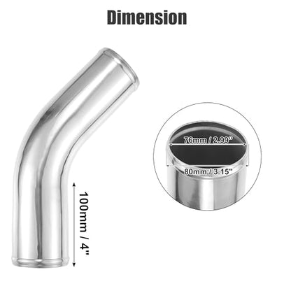 ACROPIX OD 3.15" Length 4" Aluminum Alloy Tube Intercooler Pipe - size: OD 3.15"