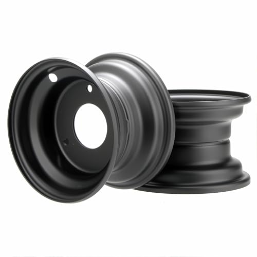 7" Wheel, 7 inch Wheel with 3 lugs Fits for 110-125cc ATV, Go Kart, 3 Bolts Go Kart Rim for Quad 16x8-7 Tires (Black) - color: Black