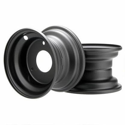 6" GoKart Wheel, 6 inch ATV Wheel Rim with 3 lugs Fits for 110-125cc ATV, Go-Kart, 3 Bolts Go Kart Rim for Quad 145/70-6 Tires Set of 2 (Black)