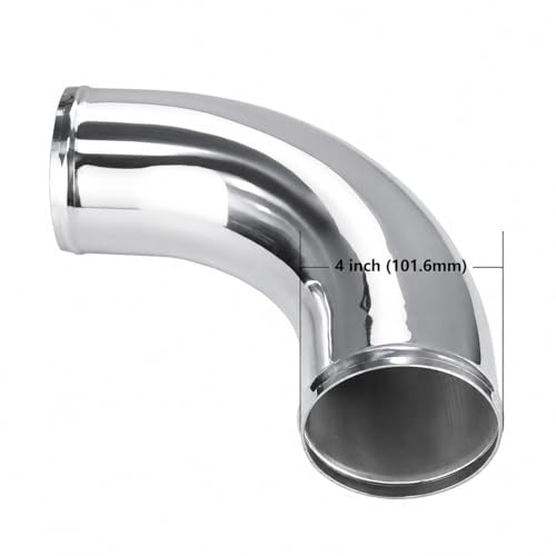 Ucreative 90 Degree OD: 4.0" (101.6mm) Aluminum Alloy Pipe