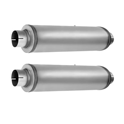 4" Inlet Diesel Exhaust Muffler,4 Inch Inlet/Outlet Resonator Muffler Straight Through Stainless Steel 30" Whole Length,Welded On Exhaust Tip,2pack - size: 4in inlet-2pcs