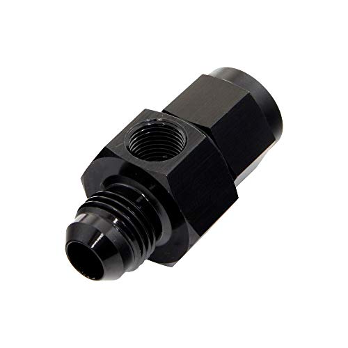 GlowShift -6 an Inline 1/8-27 NPT Fuel Pressure Sensor Thread Adapter
