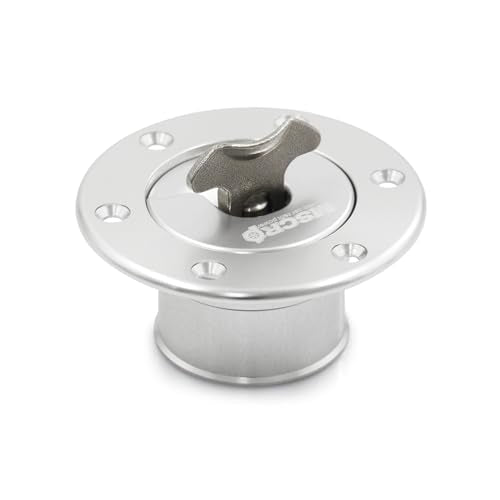 Billet Aluminum 35.5mm Fuel Cell Gas Cap Fuel Surge Tank Cap with 6 Hole Non-vented (Silver) - color: Silver