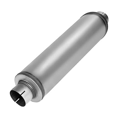 4" Inlet Diesel Exhaust Muffler,4 Inch Inlet/Outlet Resonator Muffler Straight Through Stainless Steel 30" Whole Length XS2772,Welded On Resonator - size: 4in inlet